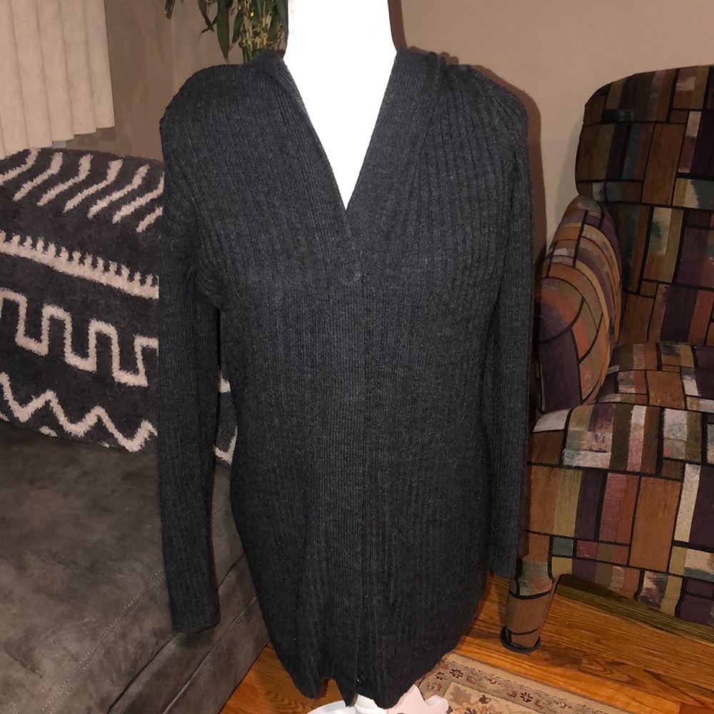 Long cardigan XL Dark gray hooded